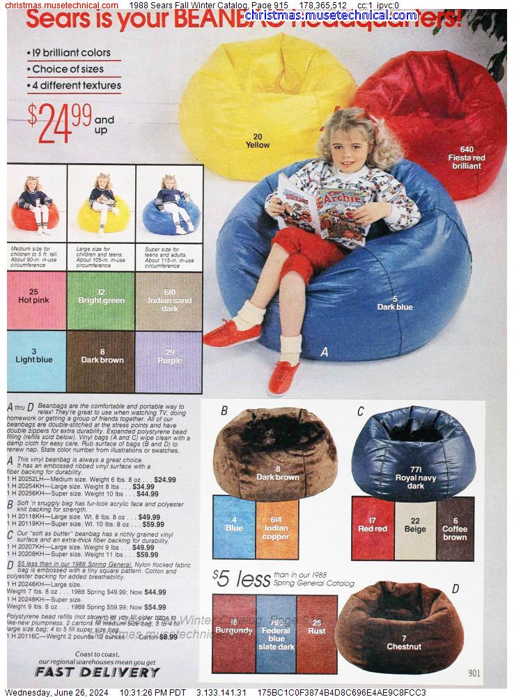 1988 Sears Fall Winter Catalog, Page 915