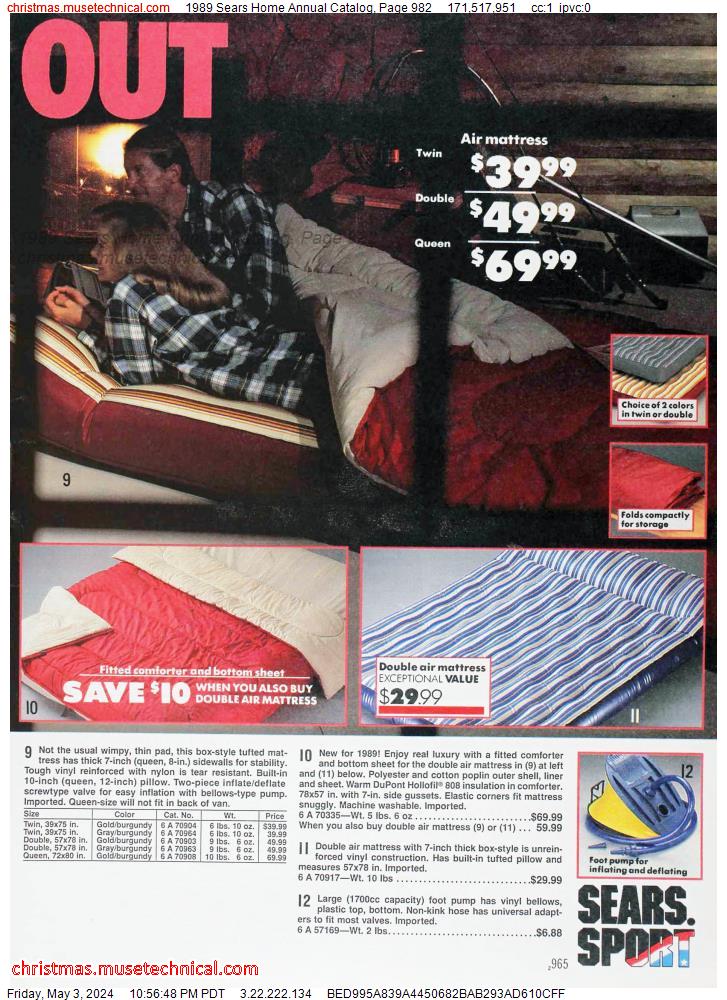 1989 Sears Home Annual Catalog, Page 982