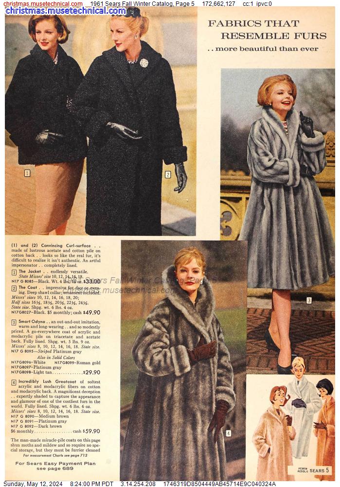 1961 Sears Fall Winter Catalog, Page 5