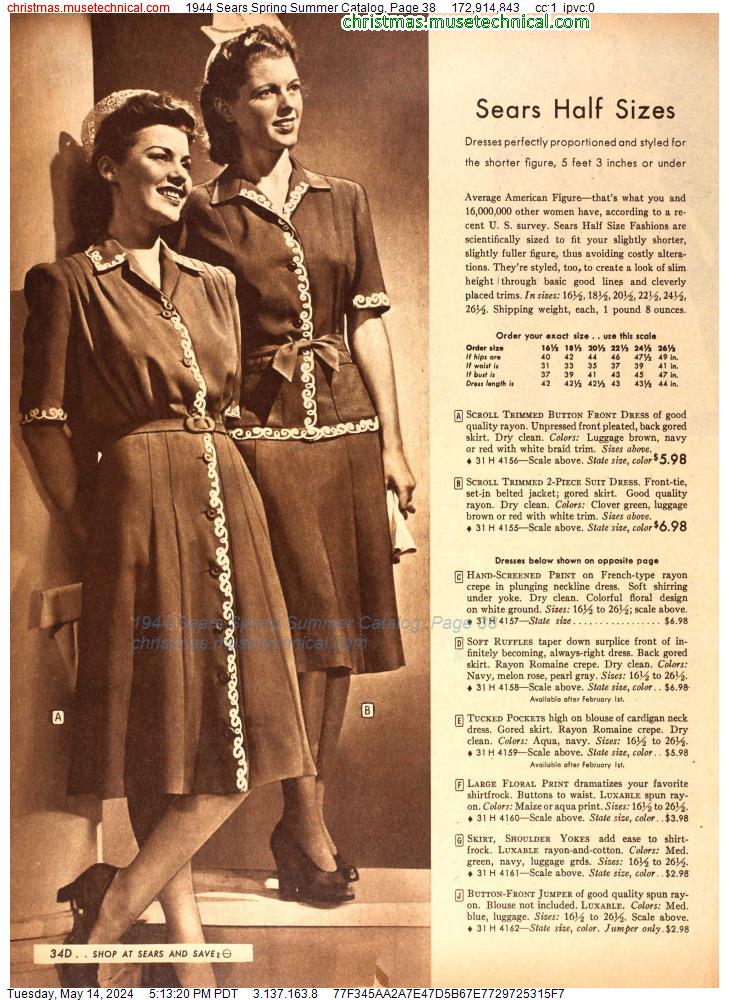 1944 Sears Spring Summer Catalog, Page 38