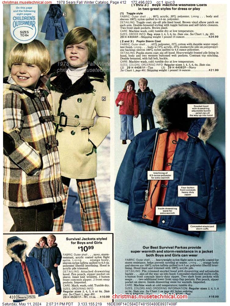 1978 Sears Fall Winter Catalog, Page 412