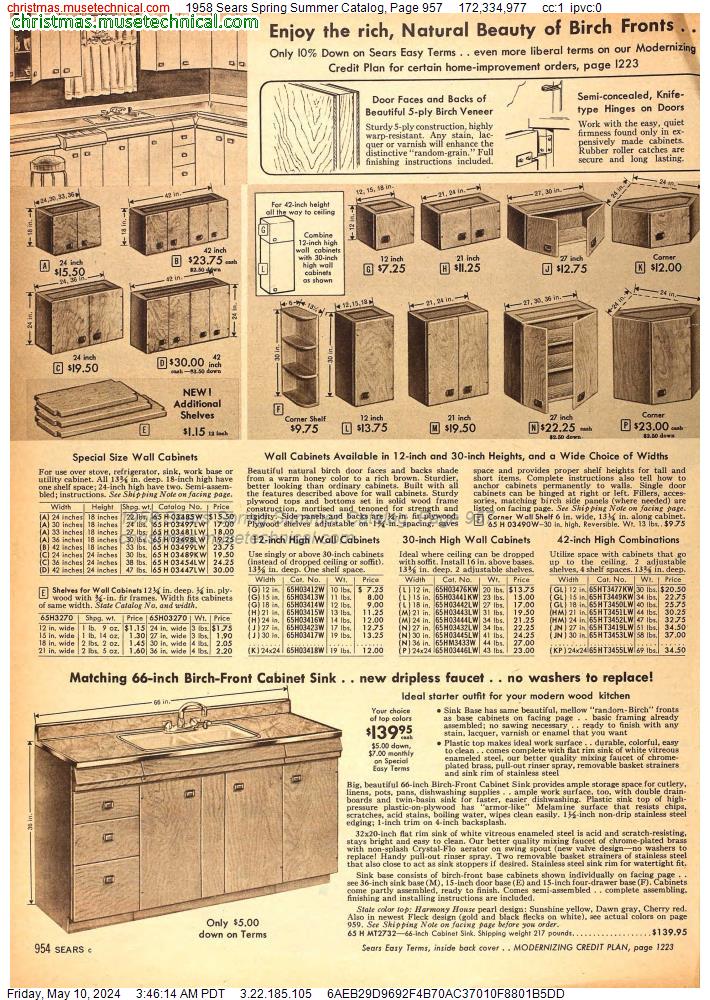 1958 Sears Spring Summer Catalog, Page 957