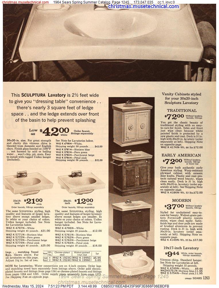 1964 Sears Spring Summer Catalog, Page 1245