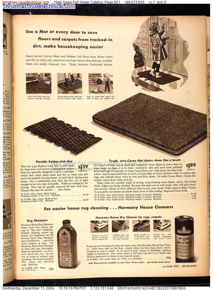 1946 Sears Fall Winter Catalog, Page 821