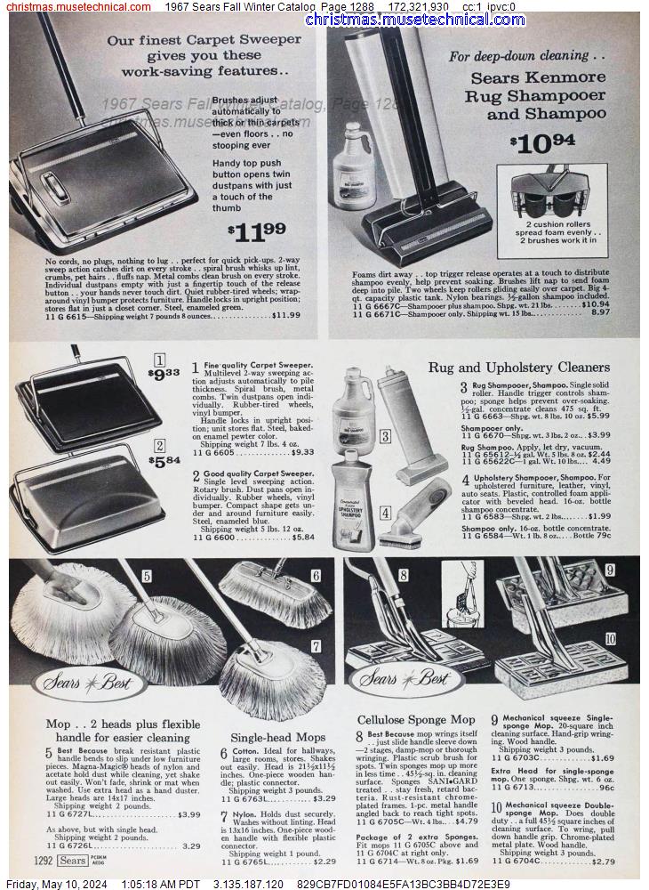 1967 Sears Fall Winter Catalog, Page 1288