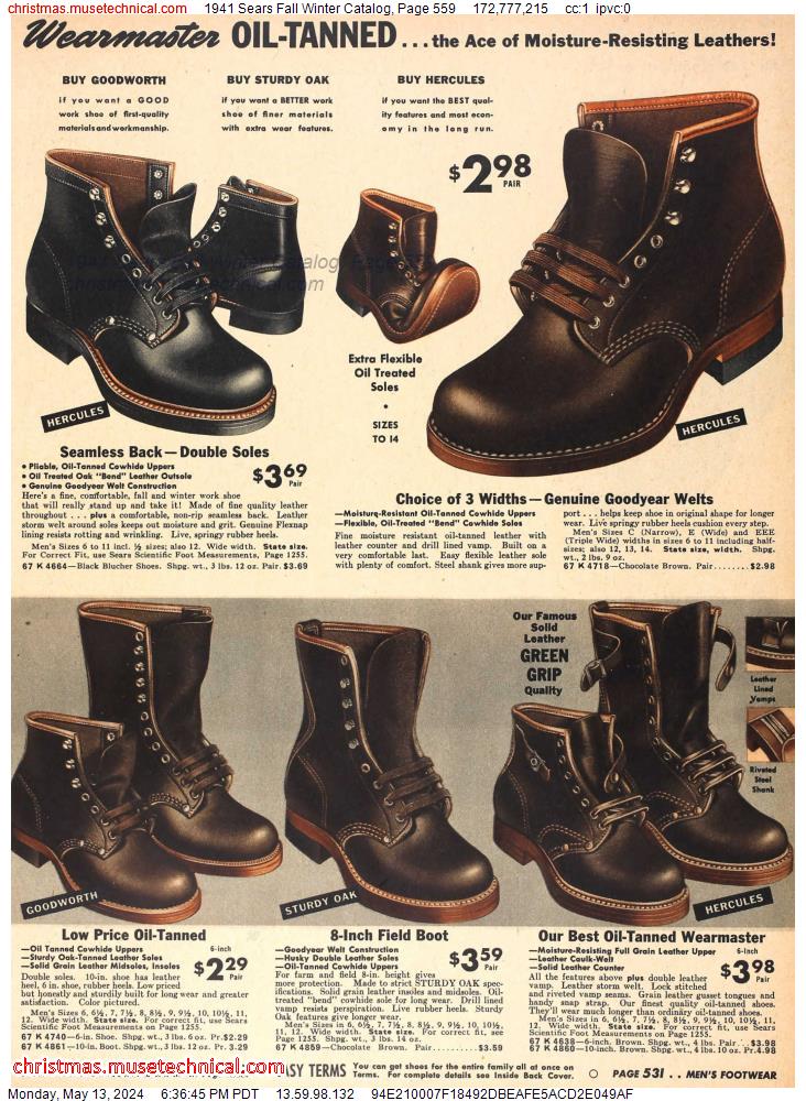 1941 Sears Fall Winter Catalog, Page 559