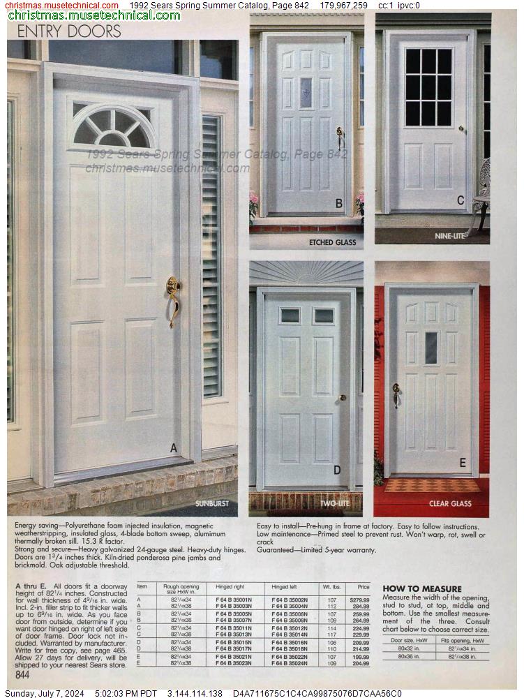 1992 Sears Spring Summer Catalog, Page 842