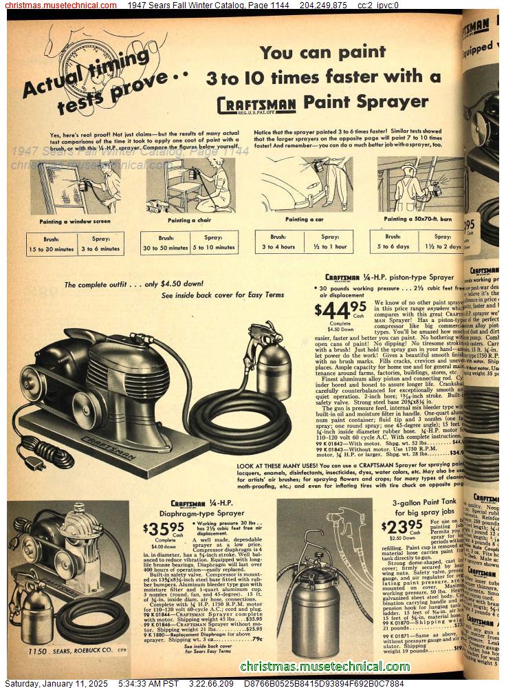 1947 Sears Fall Winter Catalog, Page 1144