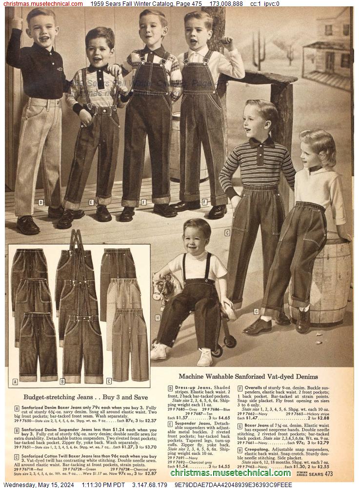 1959 Sears Fall Winter Catalog, Page 475
