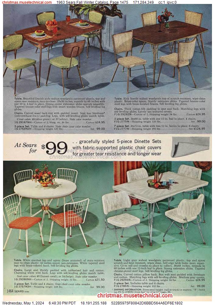 1963 Sears Fall Winter Catalog, Page 1475