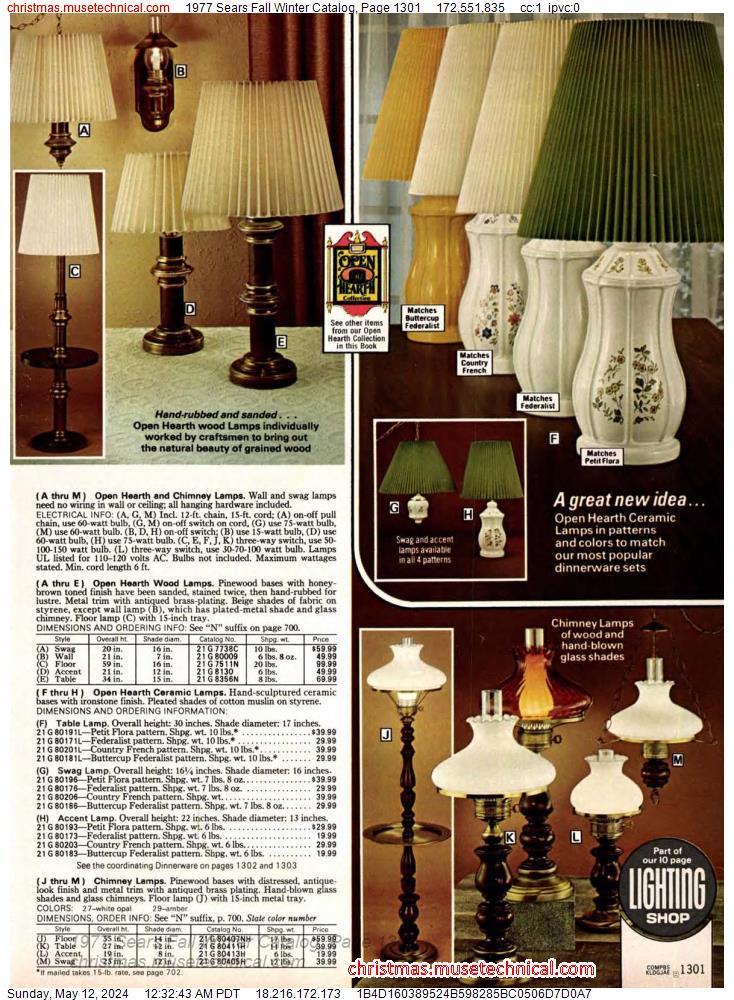 1977 Sears Fall Winter Catalog, Page 1301