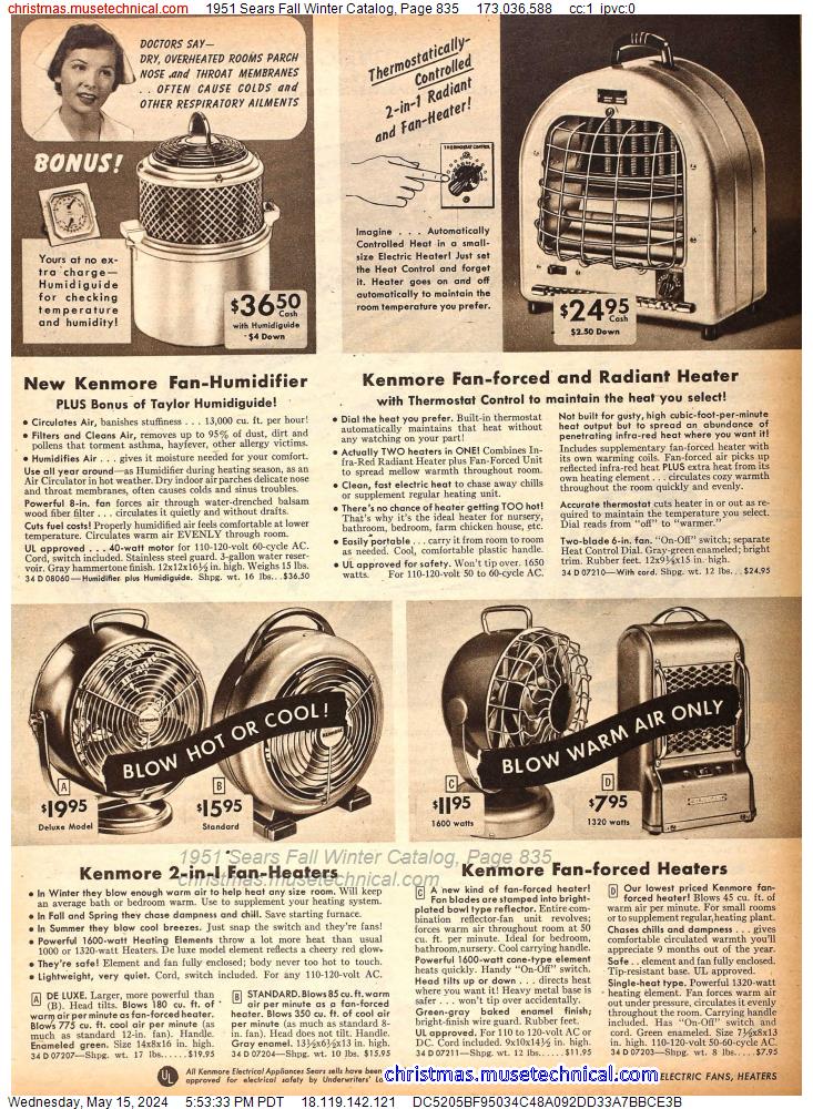 1951 Sears Fall Winter Catalog, Page 835