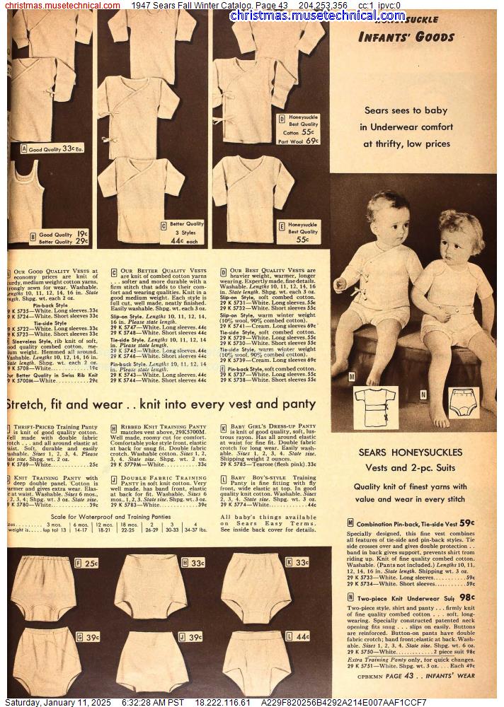 1947 Sears Fall Winter Catalog, Page 43