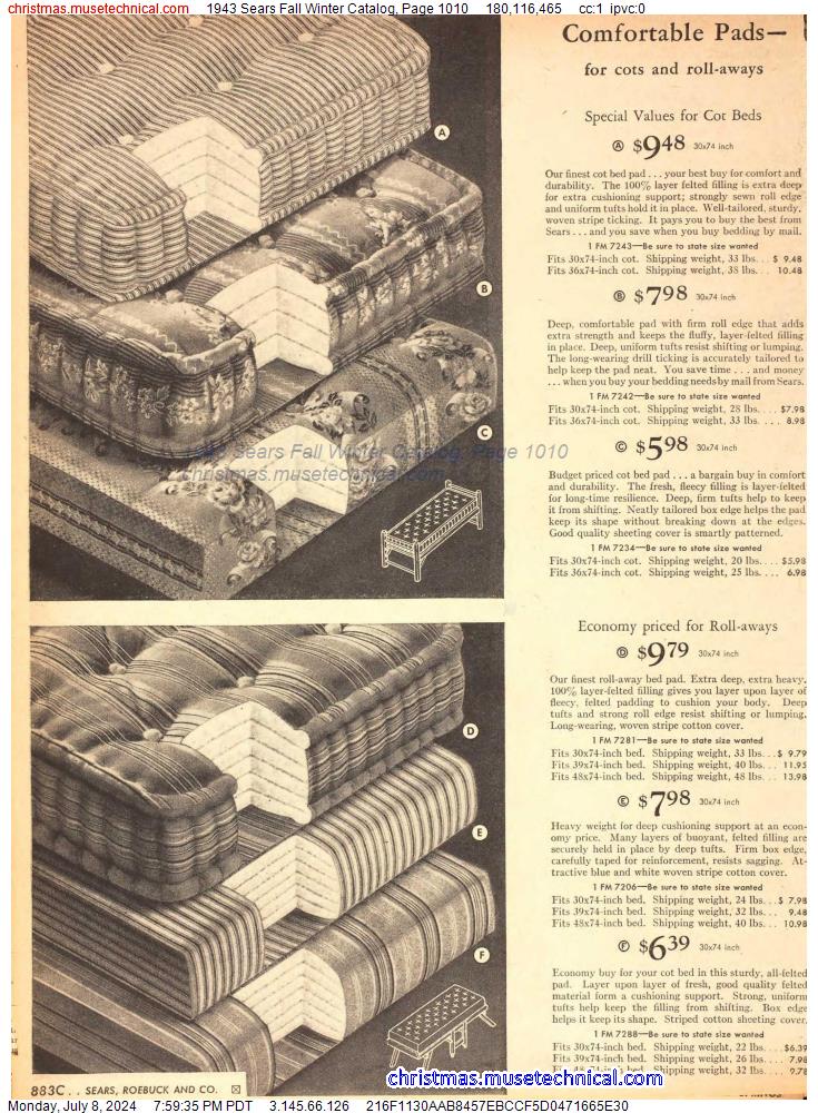 1943 Sears Fall Winter Catalog, Page 1010