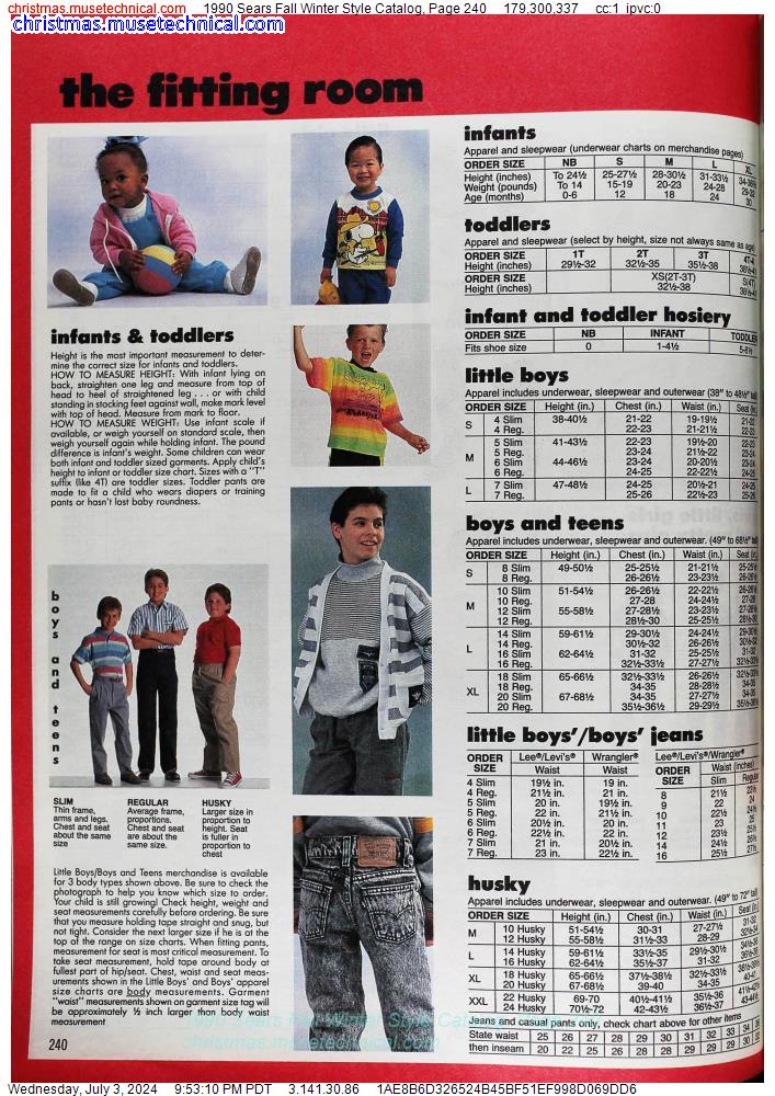 1990 Sears Fall Winter Style Catalog, Page 240