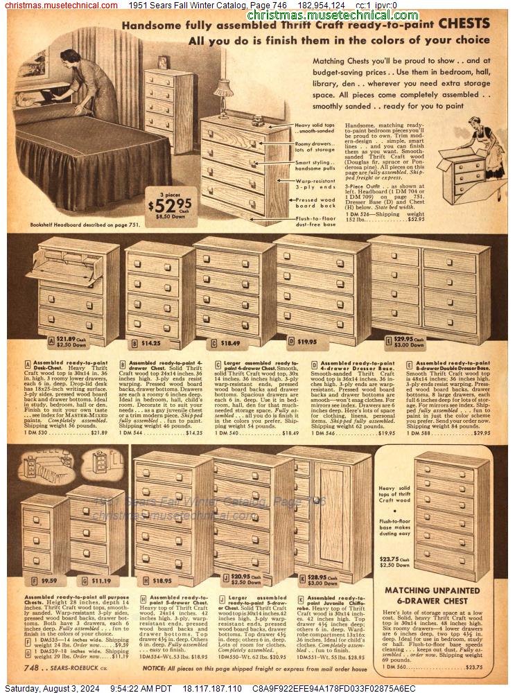 1951 Sears Fall Winter Catalog, Page 746