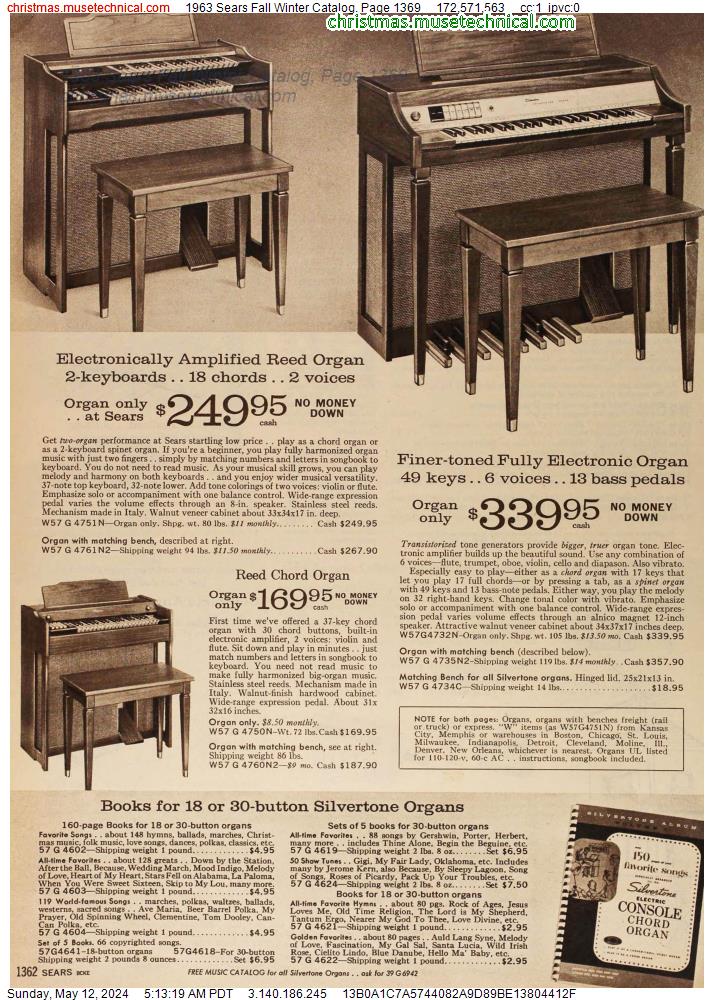 1963 Sears Fall Winter Catalog, Page 1369