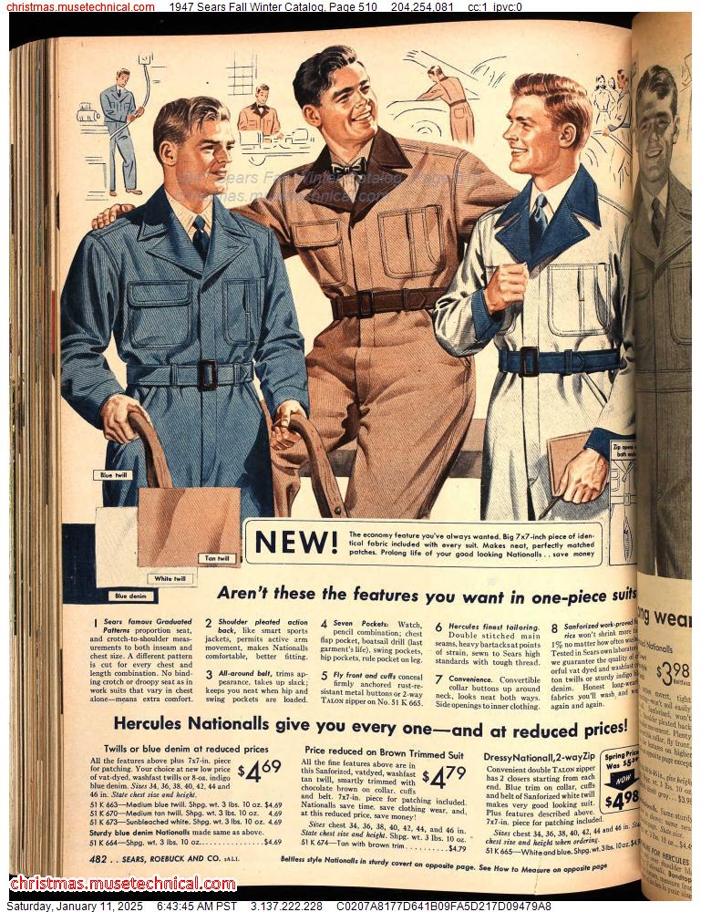 1947 Sears Fall Winter Catalog, Page 510