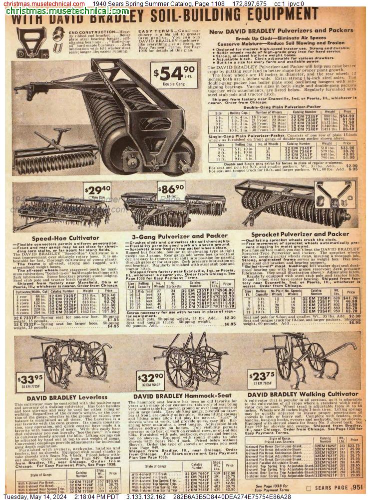 1940 Sears Spring Summer Catalog, Page 1108