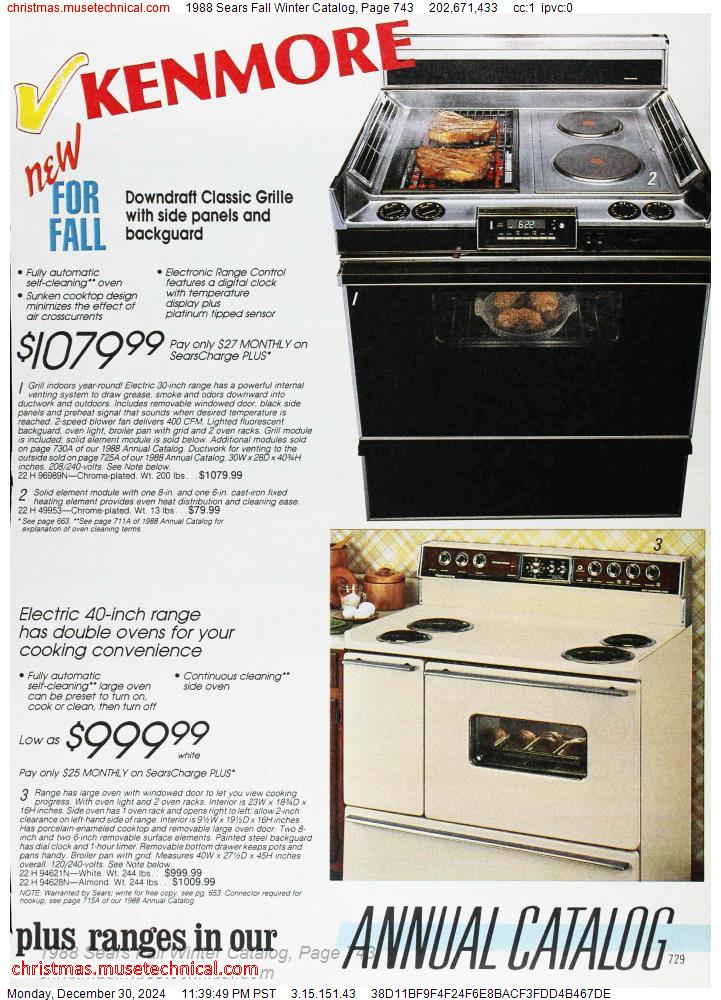 1988 Sears Fall Winter Catalog, Page 743