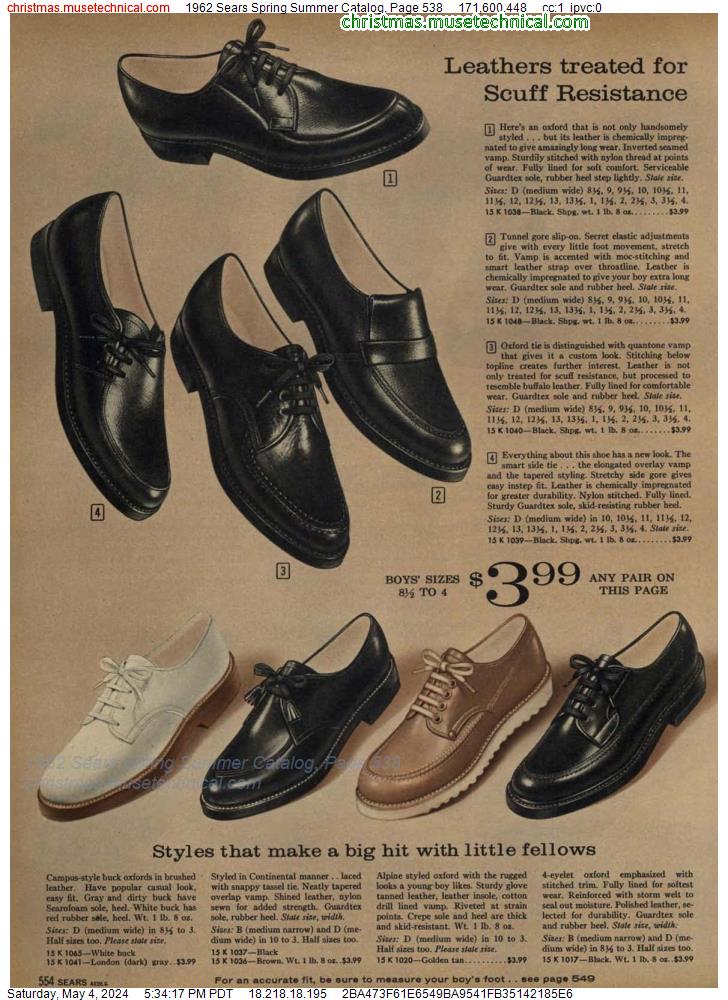 1962 Sears Spring Summer Catalog, Page 538