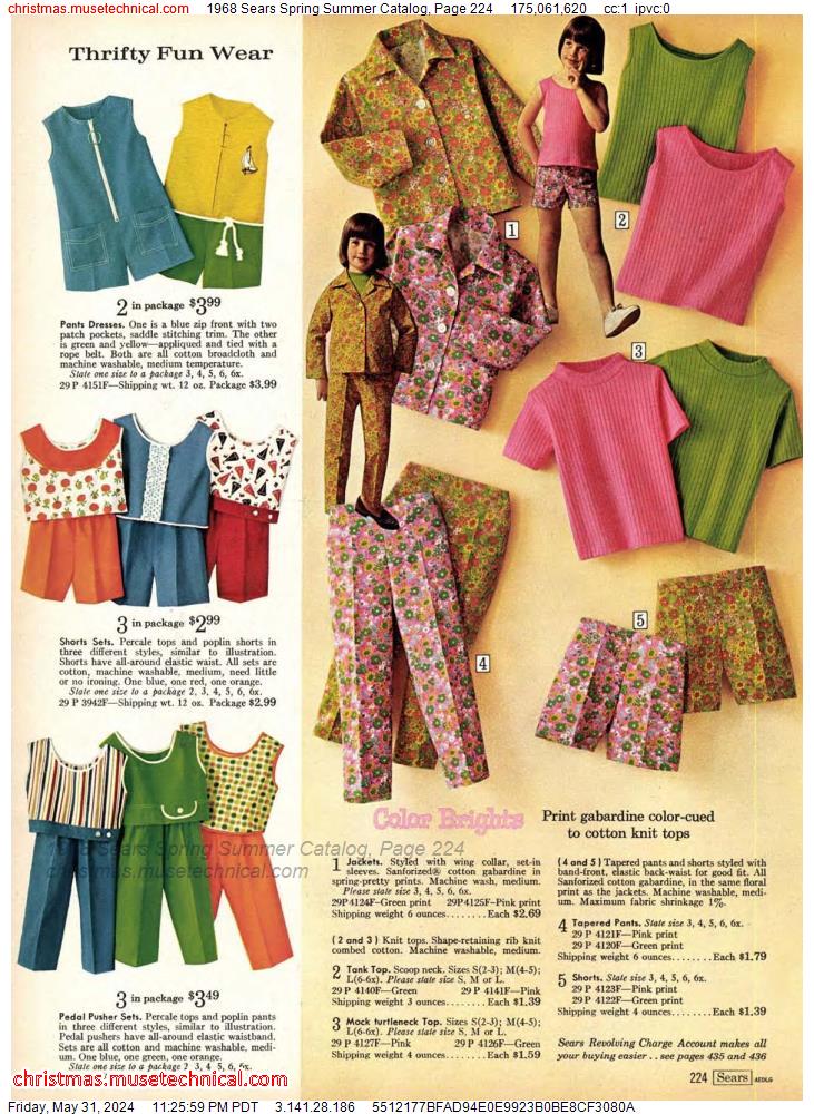 1968 Sears Spring Summer Catalog, Page 224