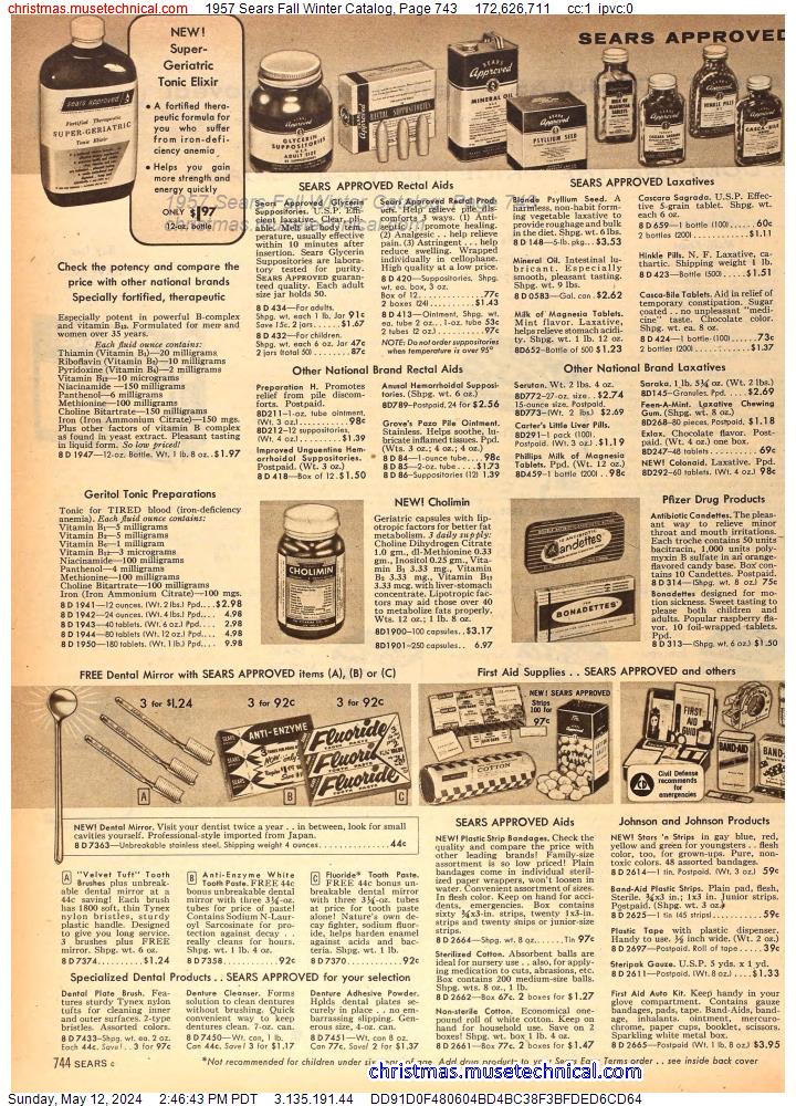 1957 Sears Fall Winter Catalog, Page 743