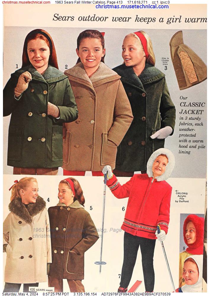 1963 Sears Fall Winter Catalog, Page 413