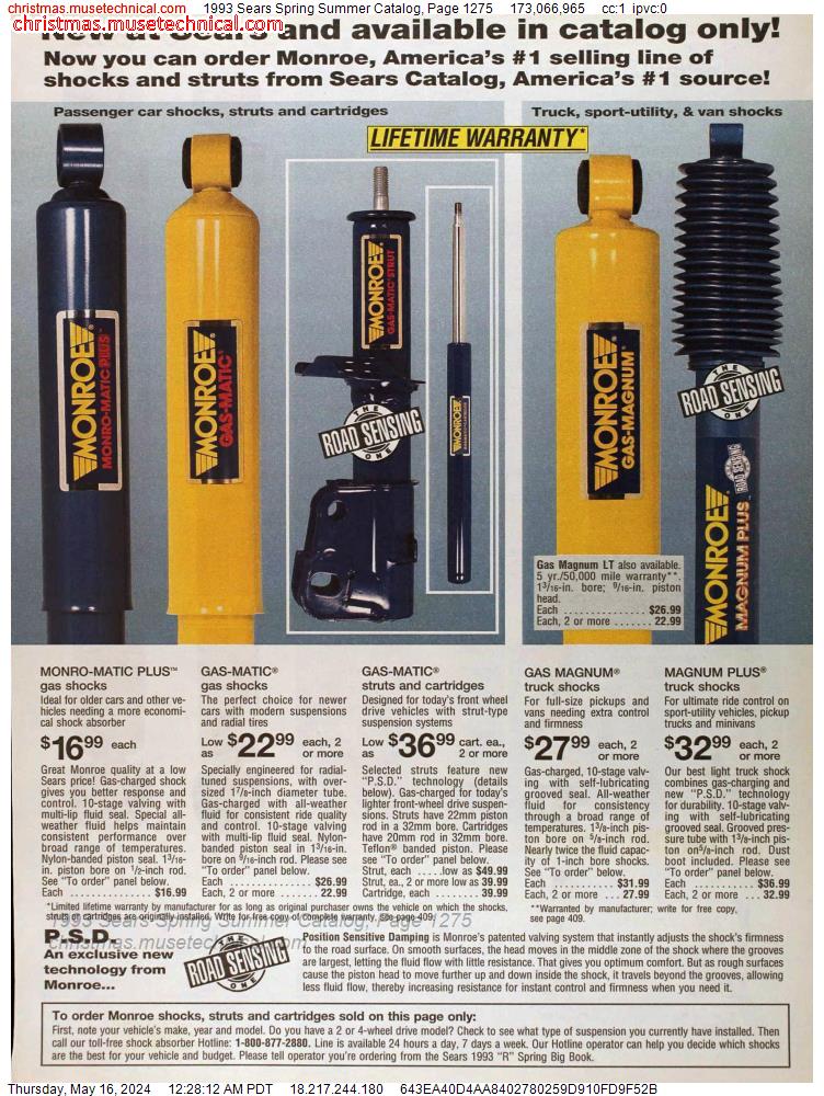 1993 Sears Spring Summer Catalog, Page 1275
