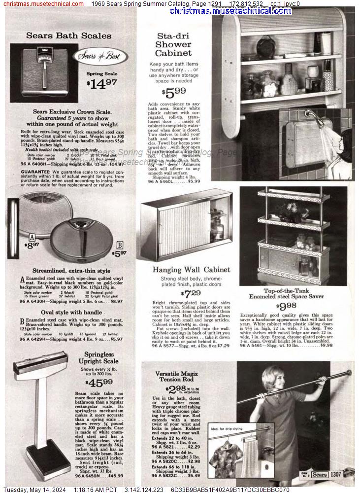 1969 Sears Spring Summer Catalog, Page 1291