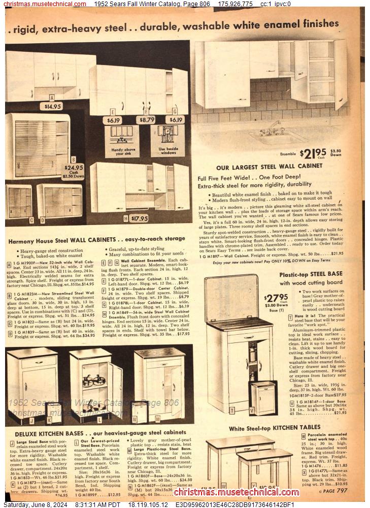 1952 Sears Fall Winter Catalog, Page 806