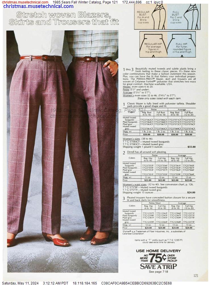 1985 Sears Fall Winter Catalog, Page 121