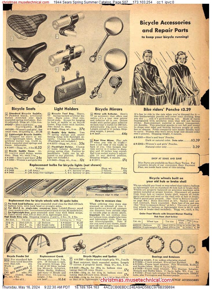 1944 Sears Spring Summer Catalog, Page 507