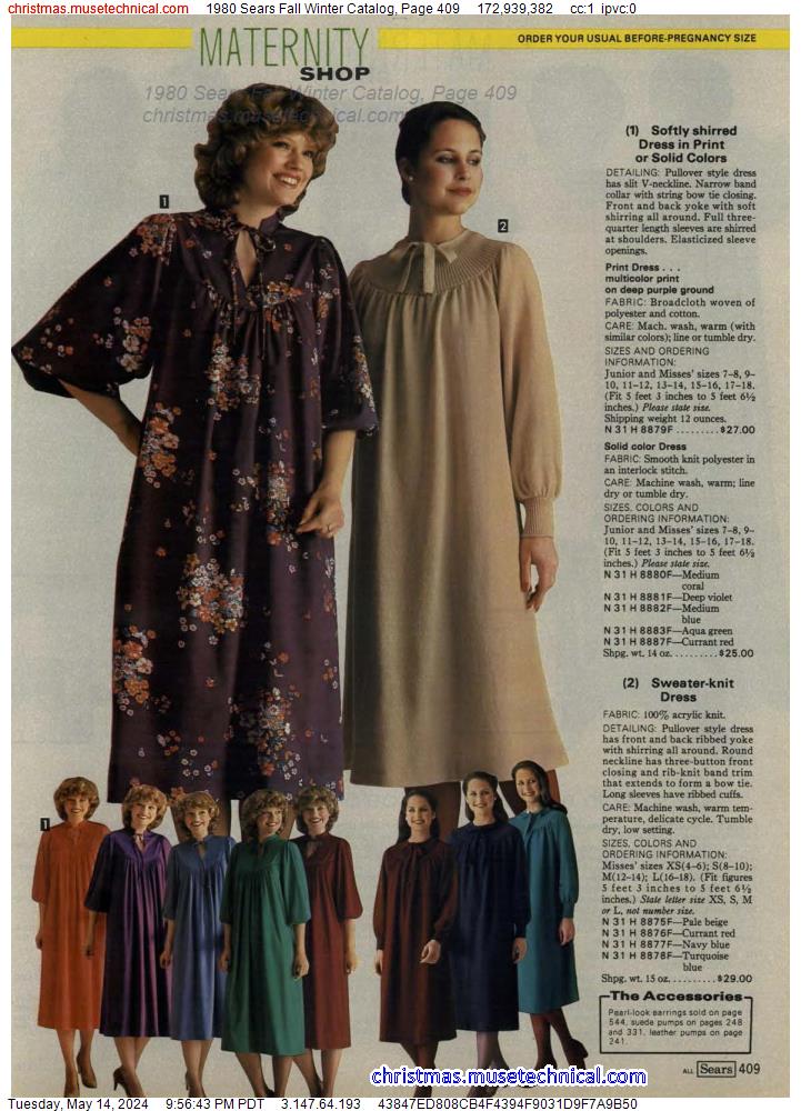 1980 Sears Fall Winter Catalog, Page 409