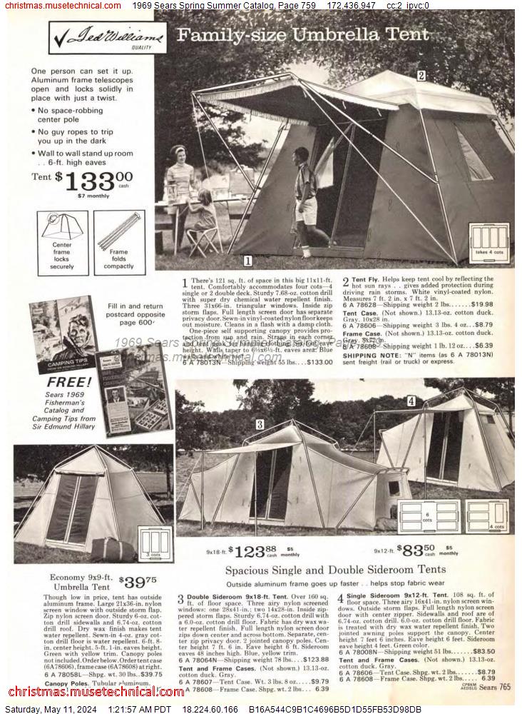 1969 Sears Spring Summer Catalog, Page 759