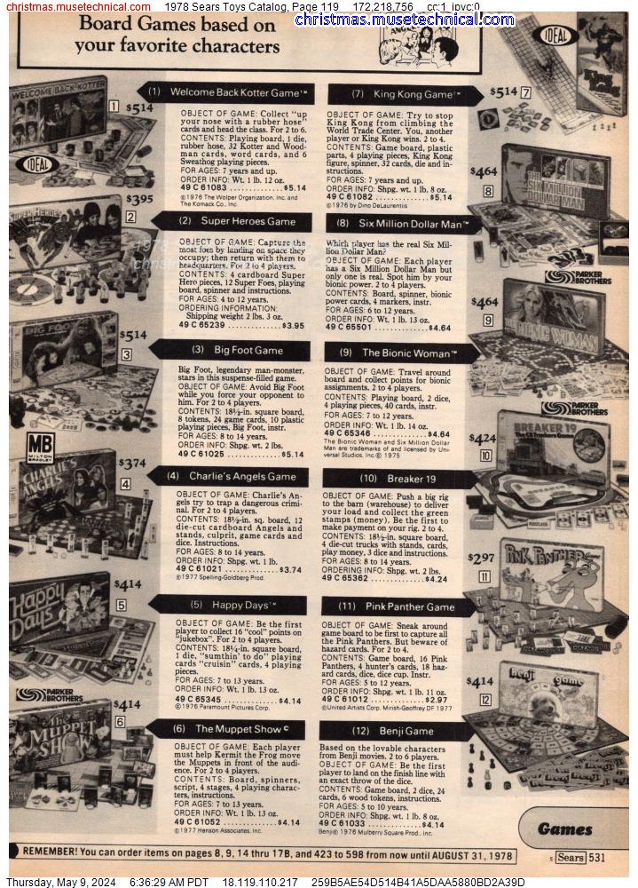 1978 Sears Toys Catalog, Page 119