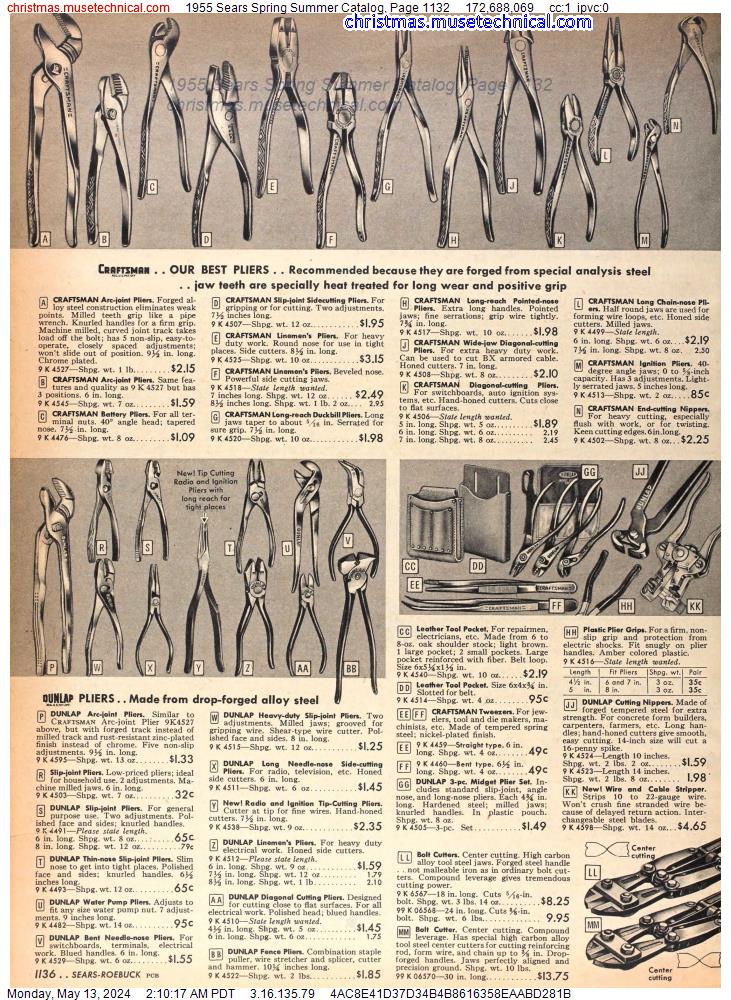 1955 Sears Spring Summer Catalog, Page 1132