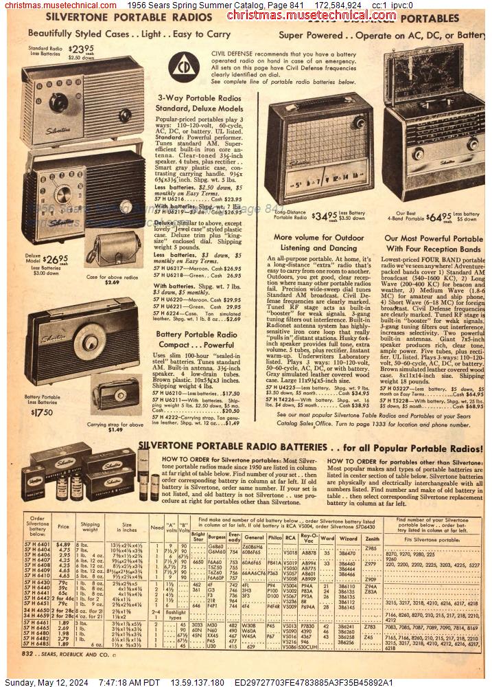 1956 Sears Spring Summer Catalog, Page 841