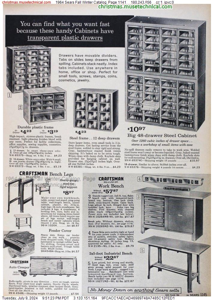 1964 Sears Fall Winter Catalog, Page 1141