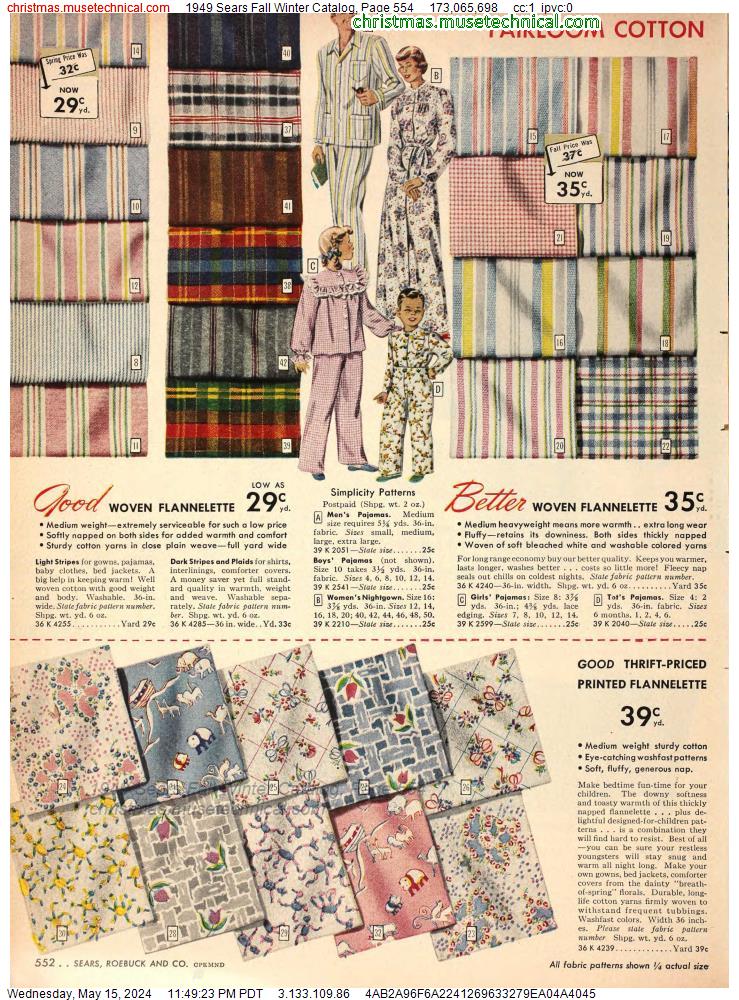 1949 Sears Fall Winter Catalog, Page 554