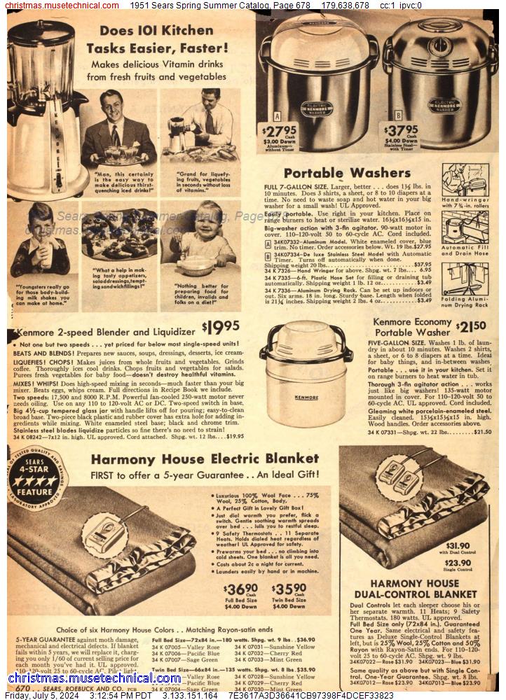 1951 Sears Spring Summer Catalog, Page 678