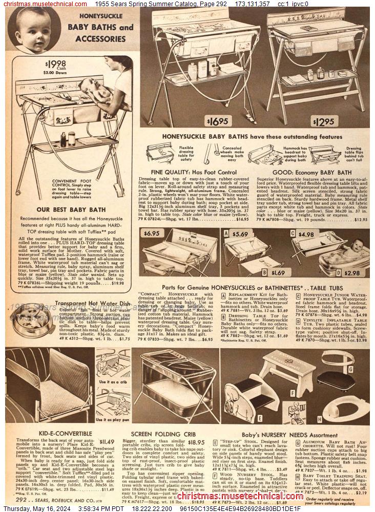 1955 Sears Spring Summer Catalog, Page 292