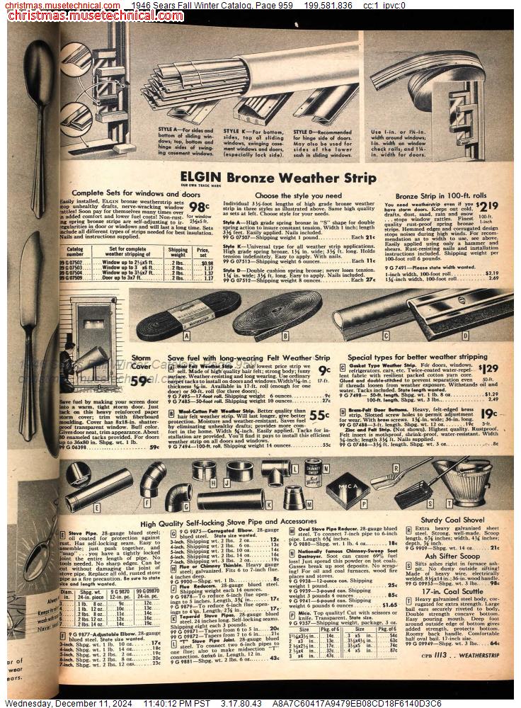 1946 Sears Fall Winter Catalog, Page 959