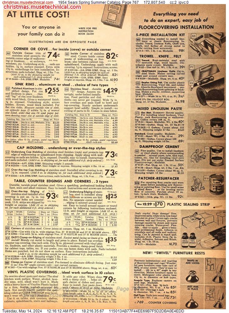 1954 Sears Spring Summer Catalog, Page 767