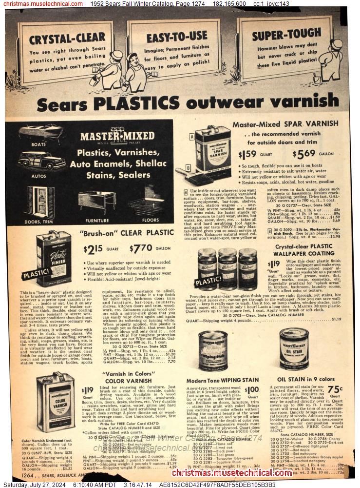 1952 Sears Fall Winter Catalog, Page 1274