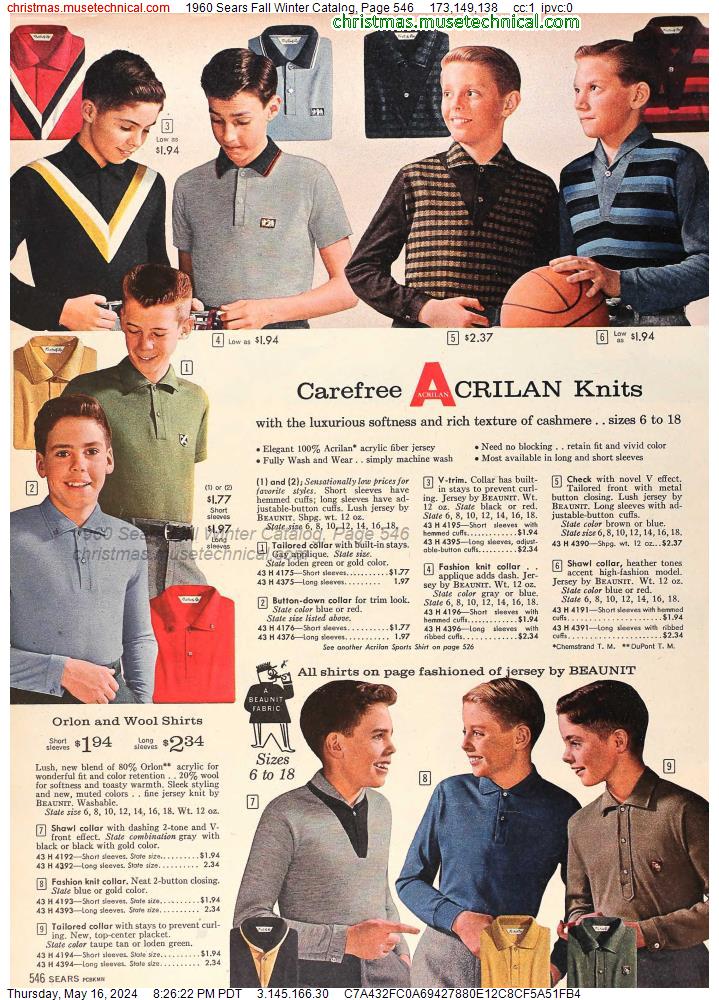 1960 Sears Fall Winter Catalog, Page 546