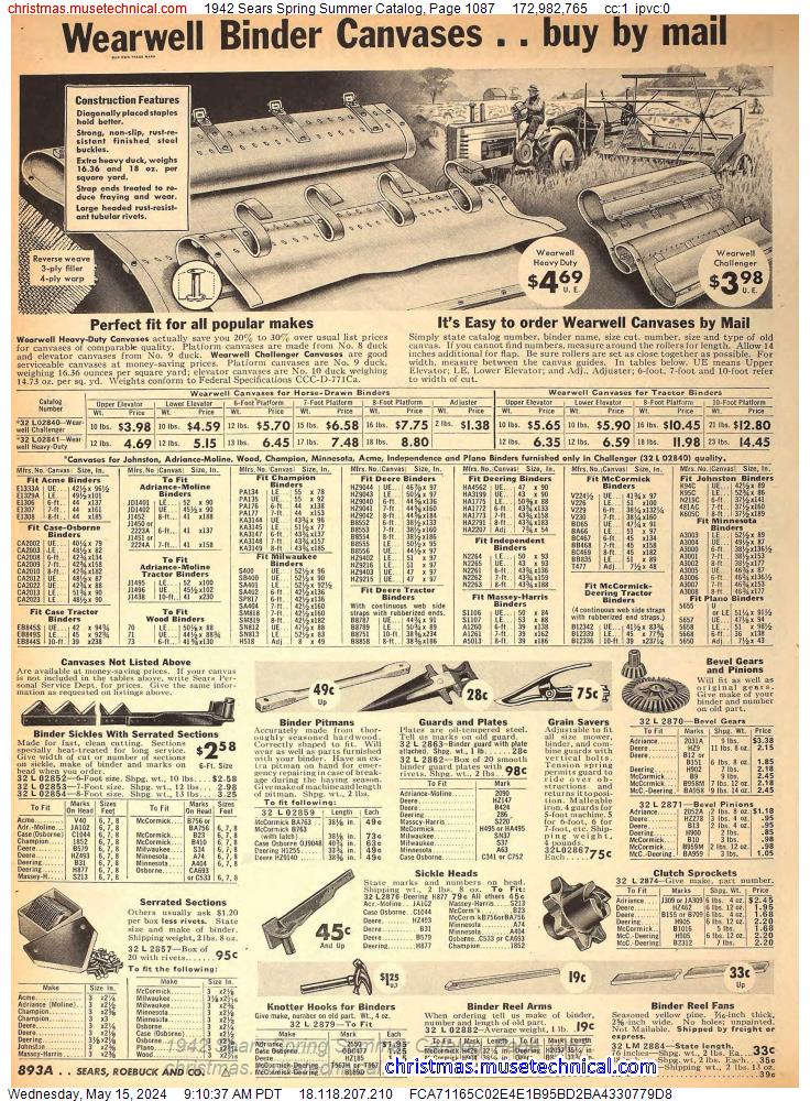 1942 Sears Spring Summer Catalog, Page 1087