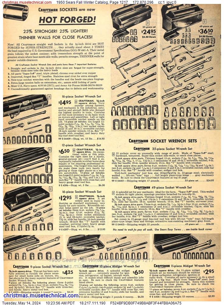 1950 Sears Fall Winter Catalog, Page 1217