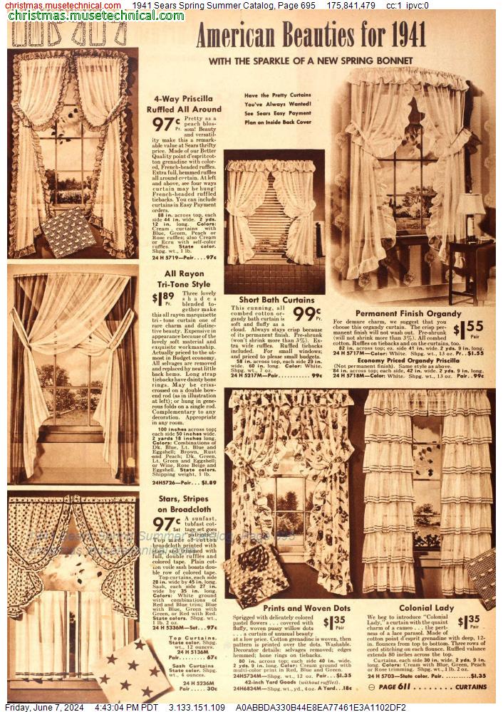 1941 Sears Spring Summer Catalog, Page 695