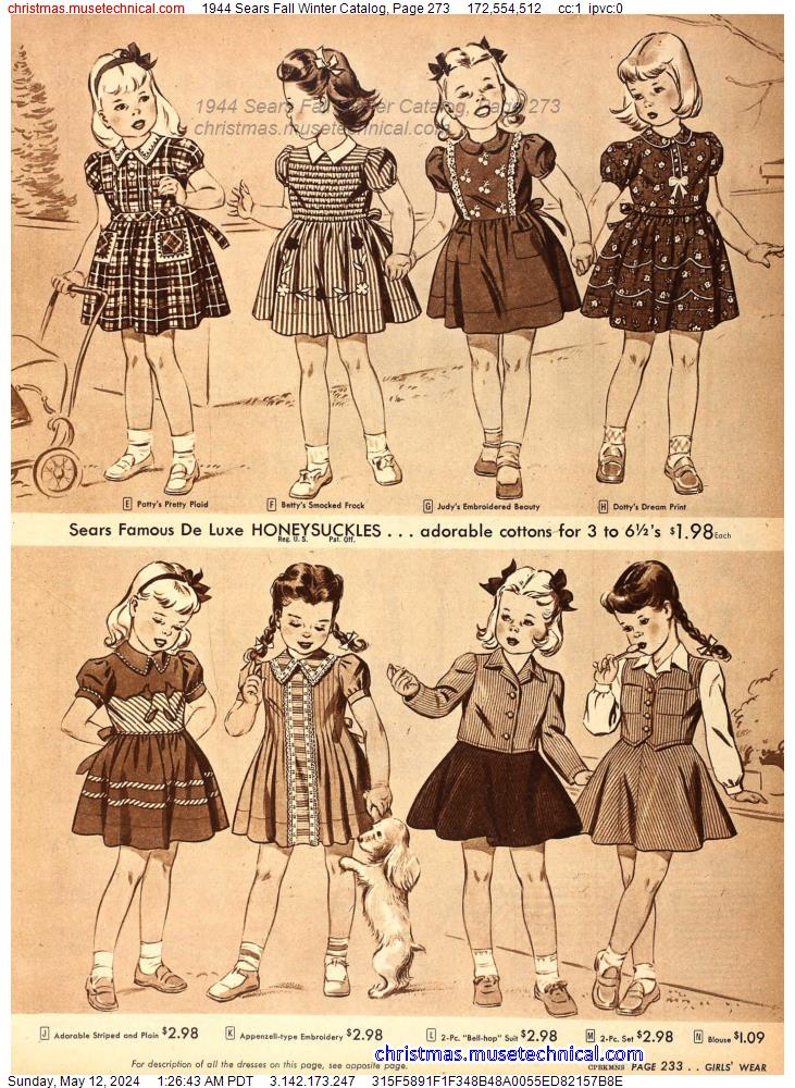 1944 Sears Fall Winter Catalog, Page 273